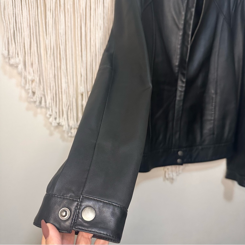 Alfani Women's Black Leather Jacket - Picture 2 of 5